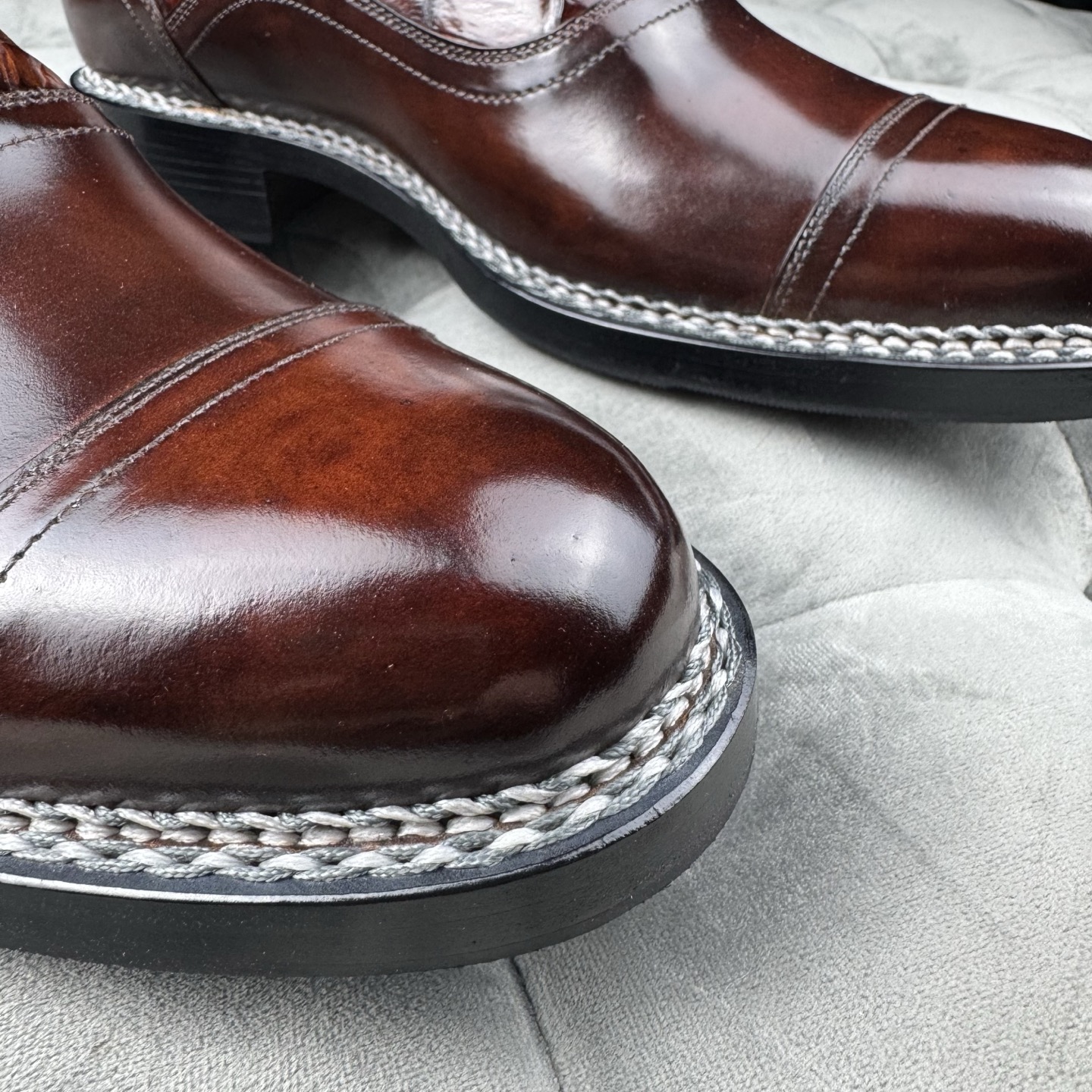 Crocodile Leather and Horsehide Brown Norwegian Welt Oxford Shoes BCS010 image 7