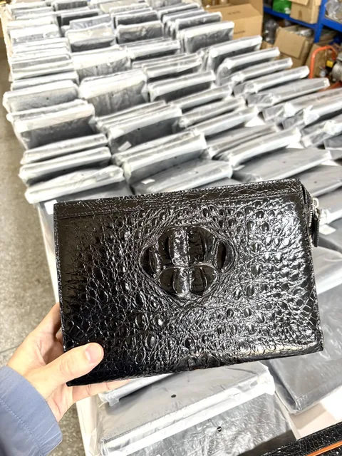 Crocodile Leather Full-Skin Head Cut Clutch Bag HCB004