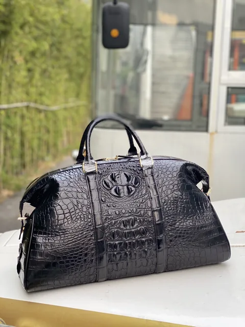 Crocodile Leather Head Cut Travel Bag HCB007