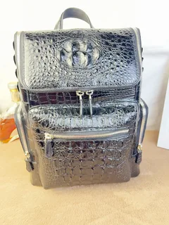 Crocodile Leather Men's Matte Nile Backpack HCB008 image 1