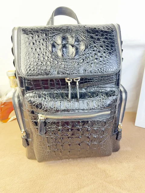 Crocodile Leather Men's Matte Nile Backpack HCB008