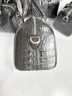 Crocodile Leather Women's Black 27 x 18 x 15cm Belly and Hornback Boston Bag HCB011 image 5