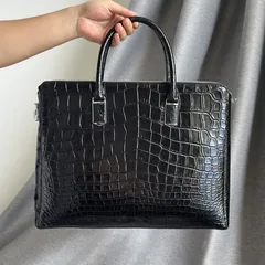Crocodile Leather Men's Belly Cut Briefcase HCB013 image 1