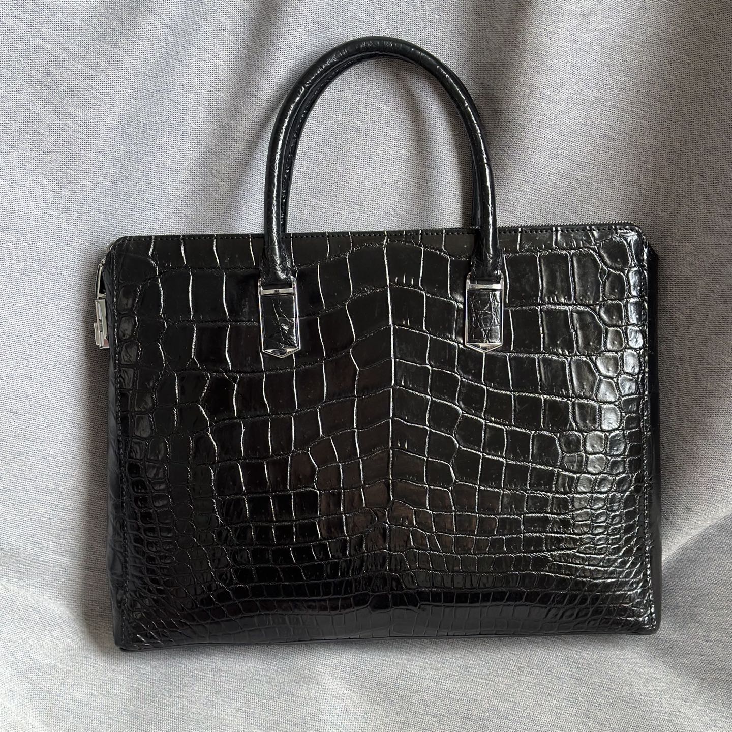 Crocodile Leather Men's Belly Cut Briefcase HCB013 photo 8