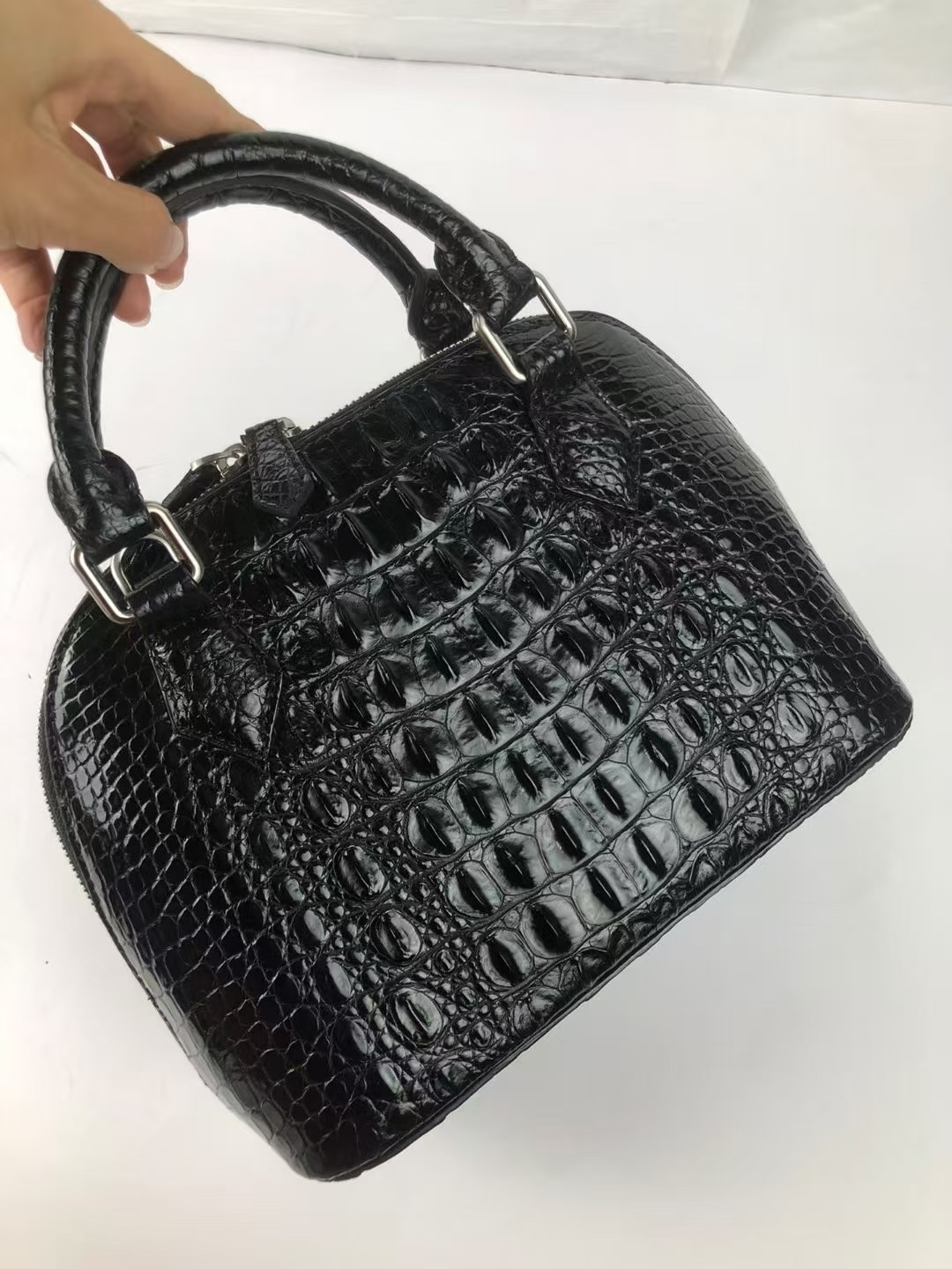 Crocodile Leather Hornback 25 x 13 x 18cm Shell Bag HCB016 photo 2