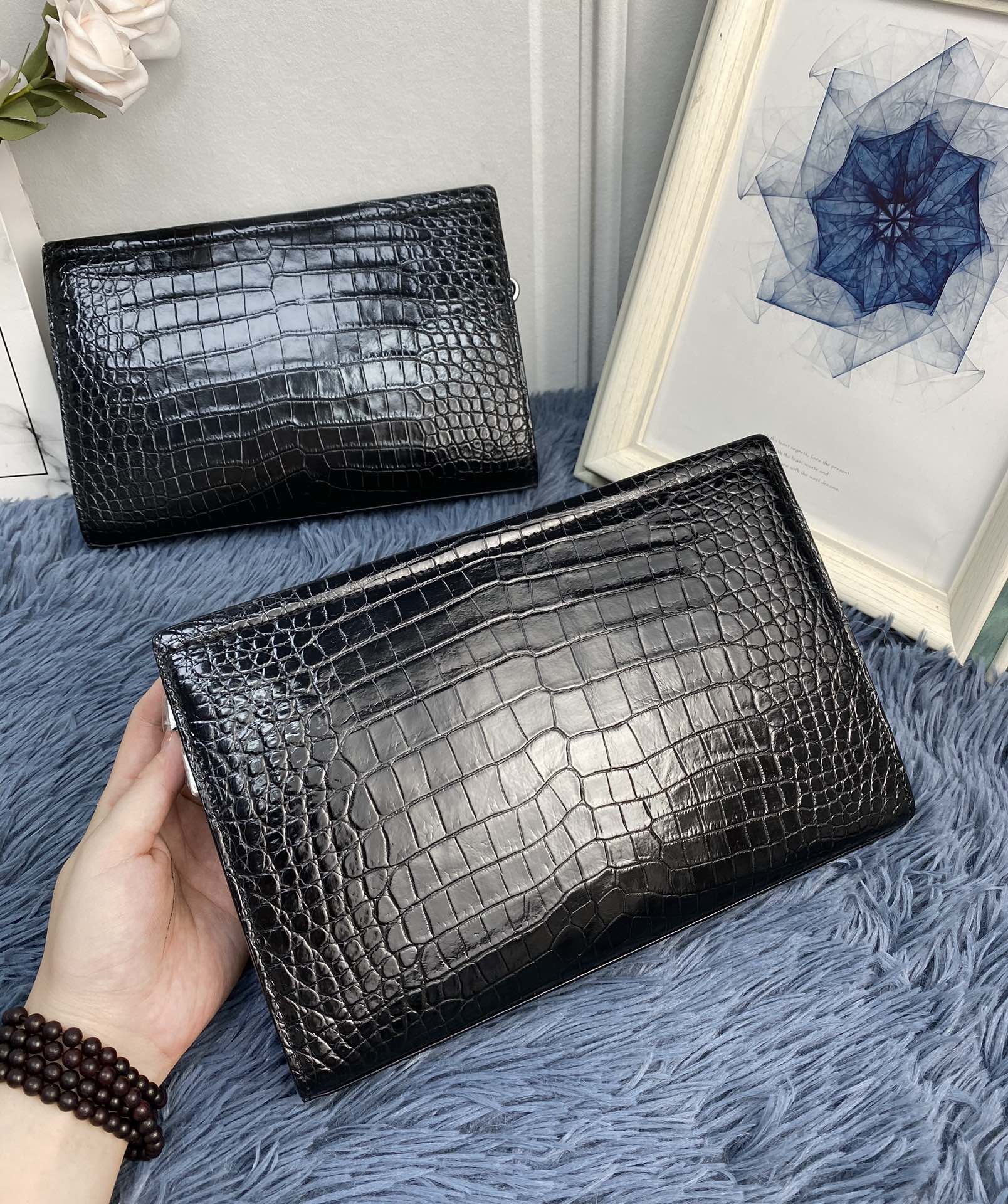 Crocodile Leather Men's Hornback 26 x 17 x 5cm Clutch Bag HCB017