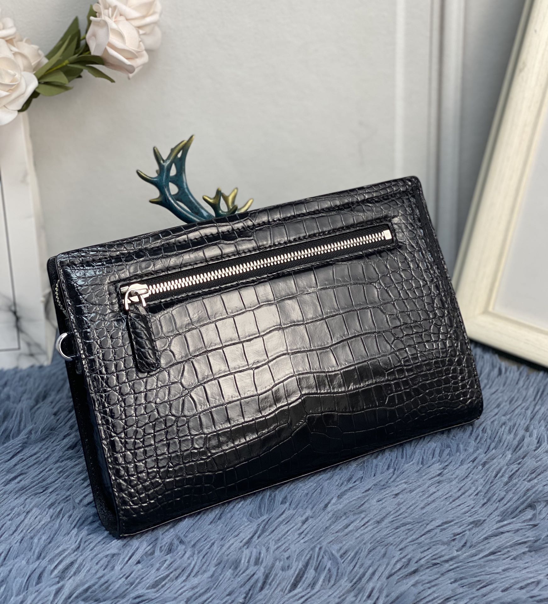 Crocodile Leather Men's Hornback 26 x 17 x 5cm Clutch Bag HCB017 photo 2