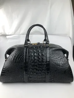 Crocodile Leather Hornback Black Travel Bag HCB018 image 2