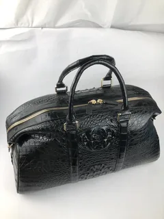 Crocodile Leather Hornback Black Travel Bag HCB018 image 3