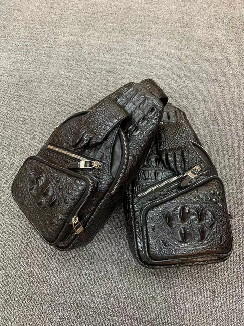 Crocodile Leather Hornback Chest Bag HCB020