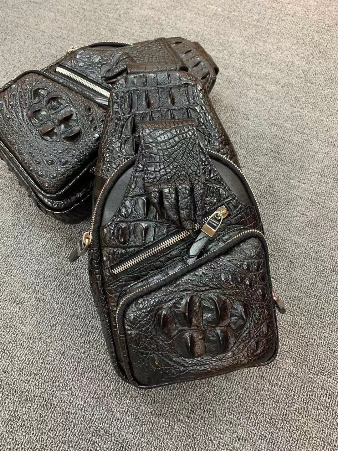 Crocodile Leather Hornback Chest Bag HCB020 image 2