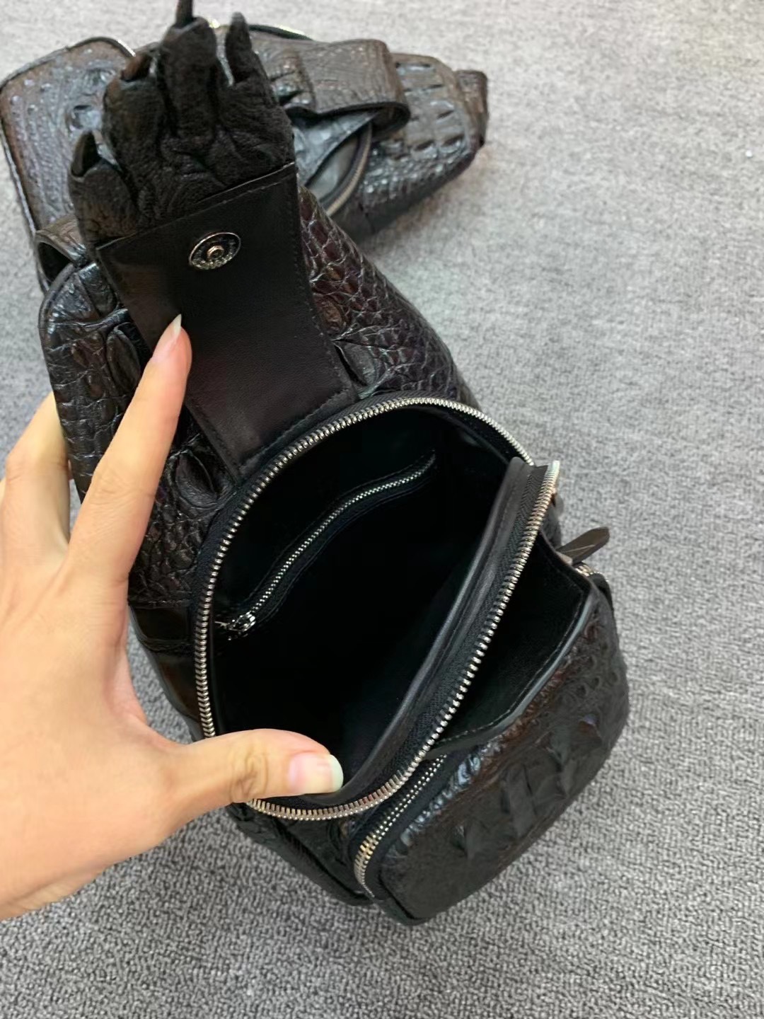 Crocodile Leather Hornback Chest Bag HCB020 image 8