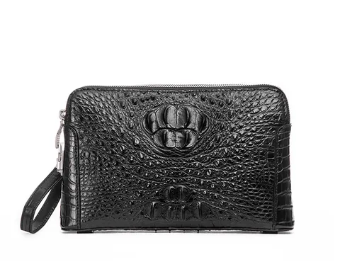 Crocodile Leather Men's Brown Clutch Bag HCB022