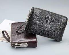 Crocodile Leather Men's Brown Clutch Bag HCB022 image 3