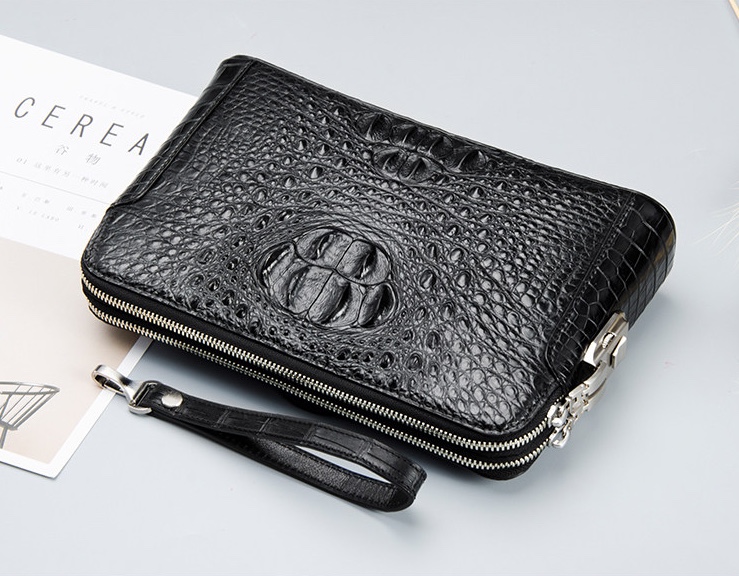 Crocodile Leather Men's Brown Clutch Bag HCB022 image 4