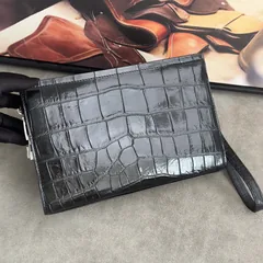Crocodile Leather Belly Cut Clutch Bag HCB024 image 1