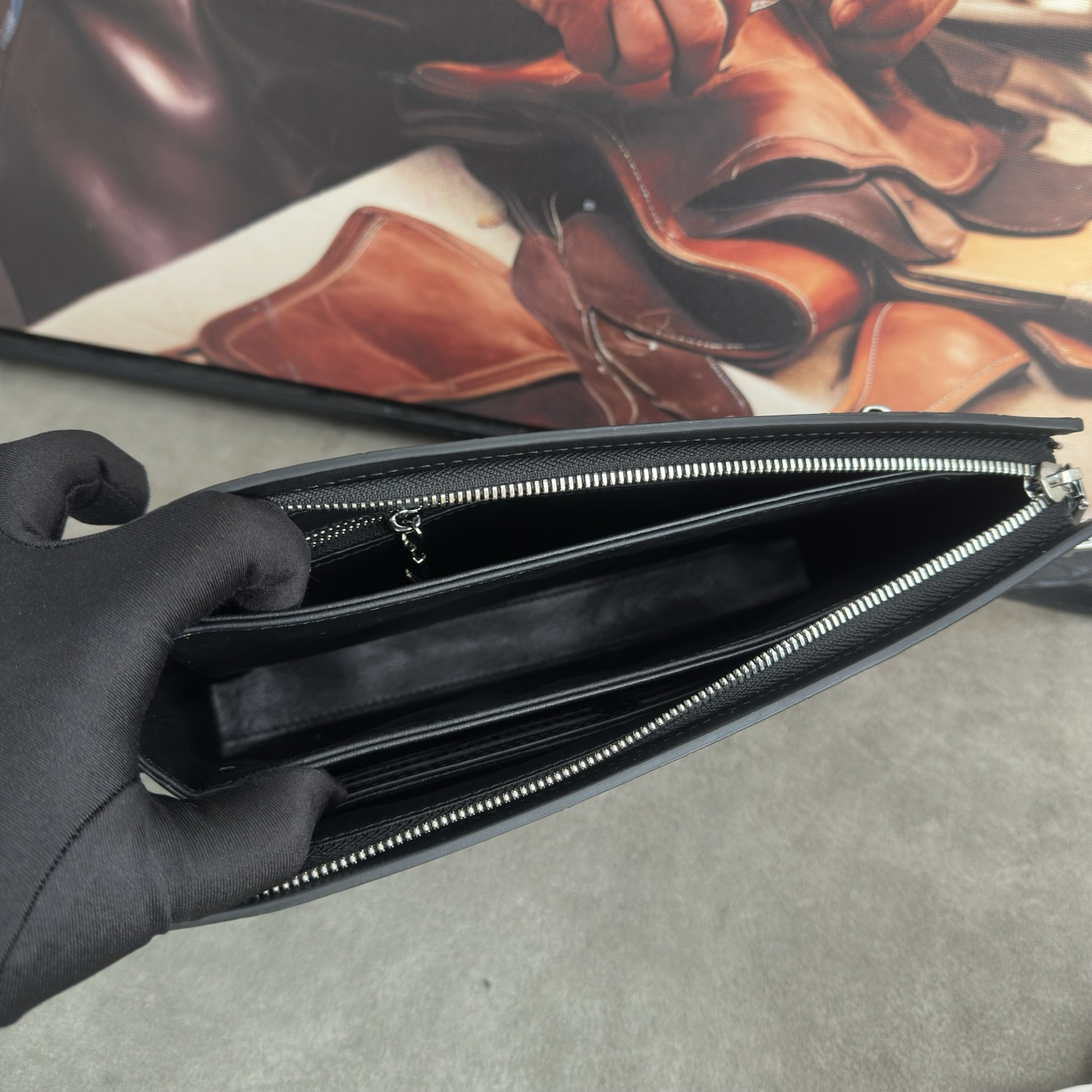 Crocodile Leather Belly Cut Clutch Bag HCB024 image 8