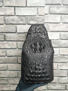 Crocodile Leather Men's Water-Dyed Chest Bag HCB025 image 1