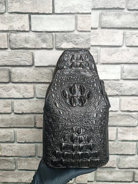 Crocodile Leather Men's Water-Dyed Chest Bag HCB025
