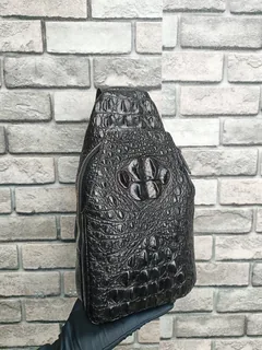 Crocodile Leather Men's Water-Dyed Chest Bag HCB025 image 2
