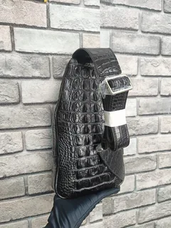Crocodile Leather Men's Water-Dyed Chest Bag HCB025 image 4