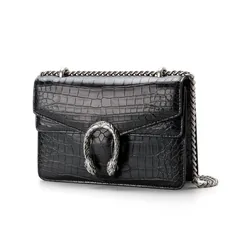 Crocodile Leather Women's Belly Cut Water-Dyed Shoulder Bag HCB026 image 1