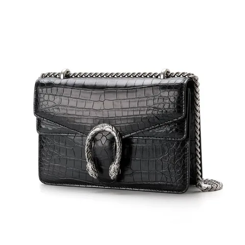 Crocodile Leather Women's Belly Cut Water-Dyed Shoulder Bag HCB026