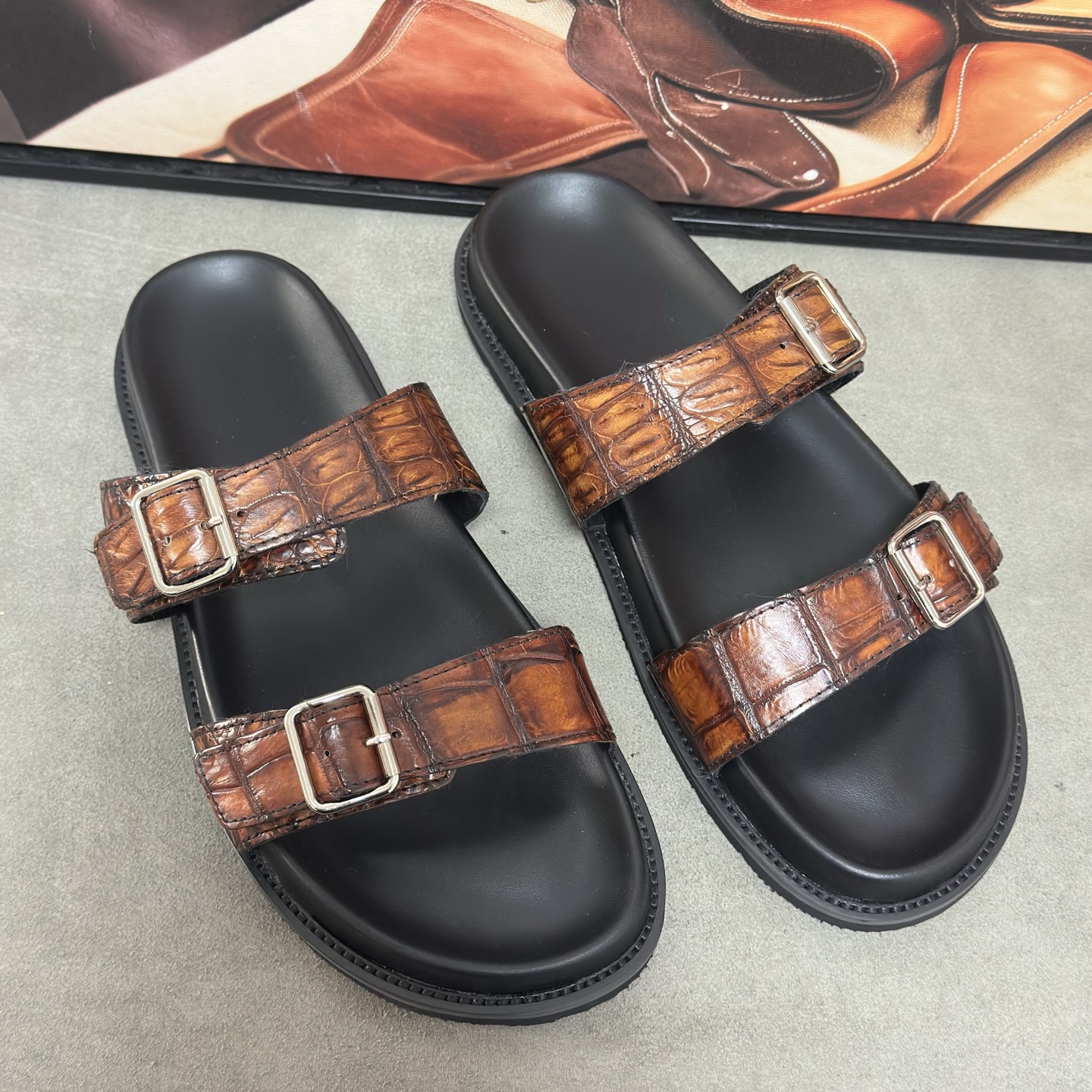 Crocodile Leather Soft Sole Mules HCS001 image 7