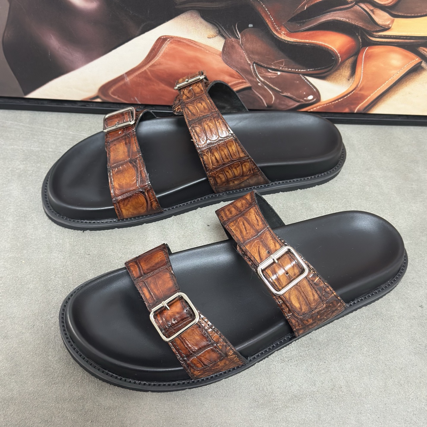 Crocodile Leather Soft Sole Mules HCS001 image 8