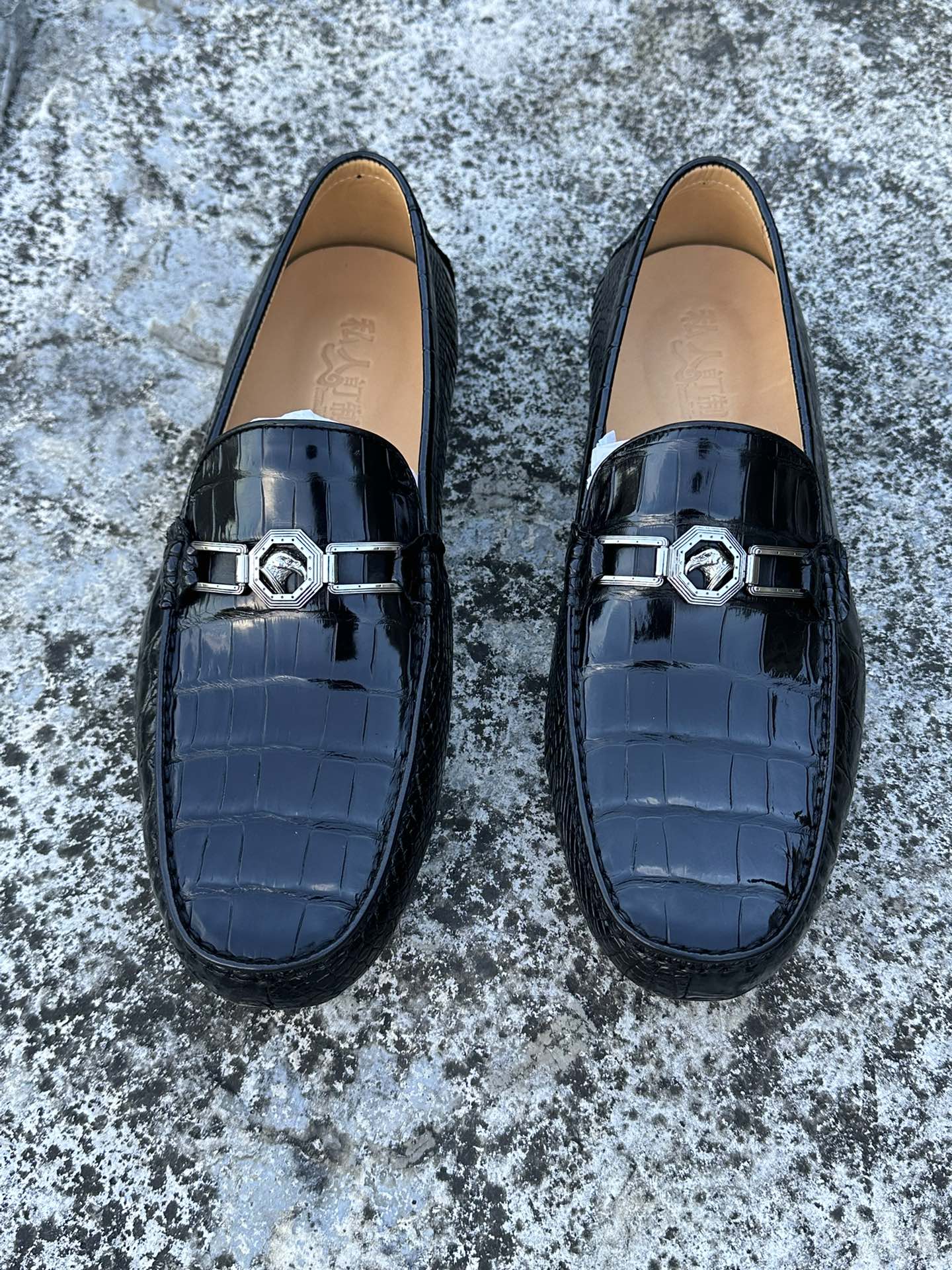 Crocodile Leather Full-Skin Belly Cut Rubber Sole Driving Loafers HCS005