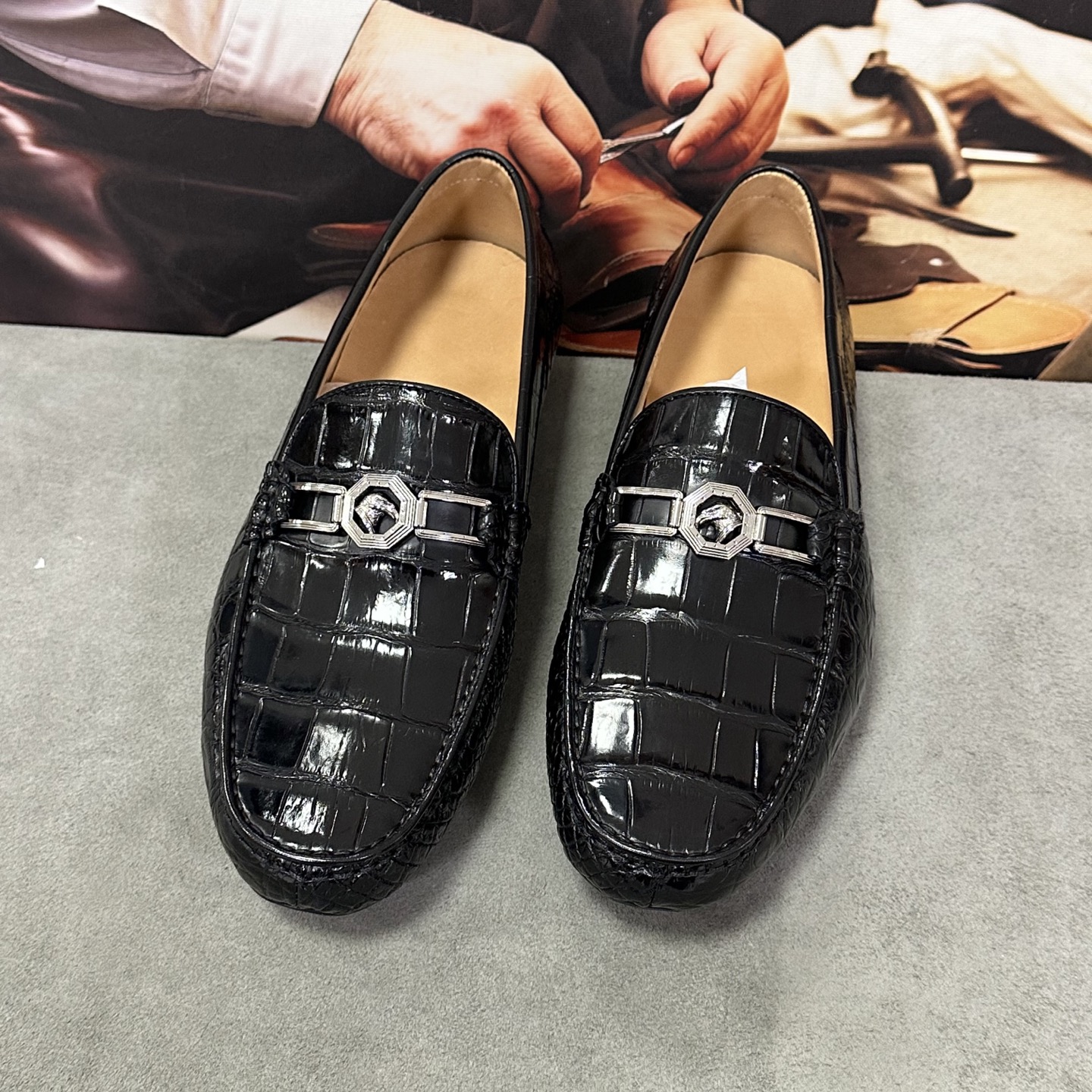 Crocodile Leather Driving Loafers HCS011