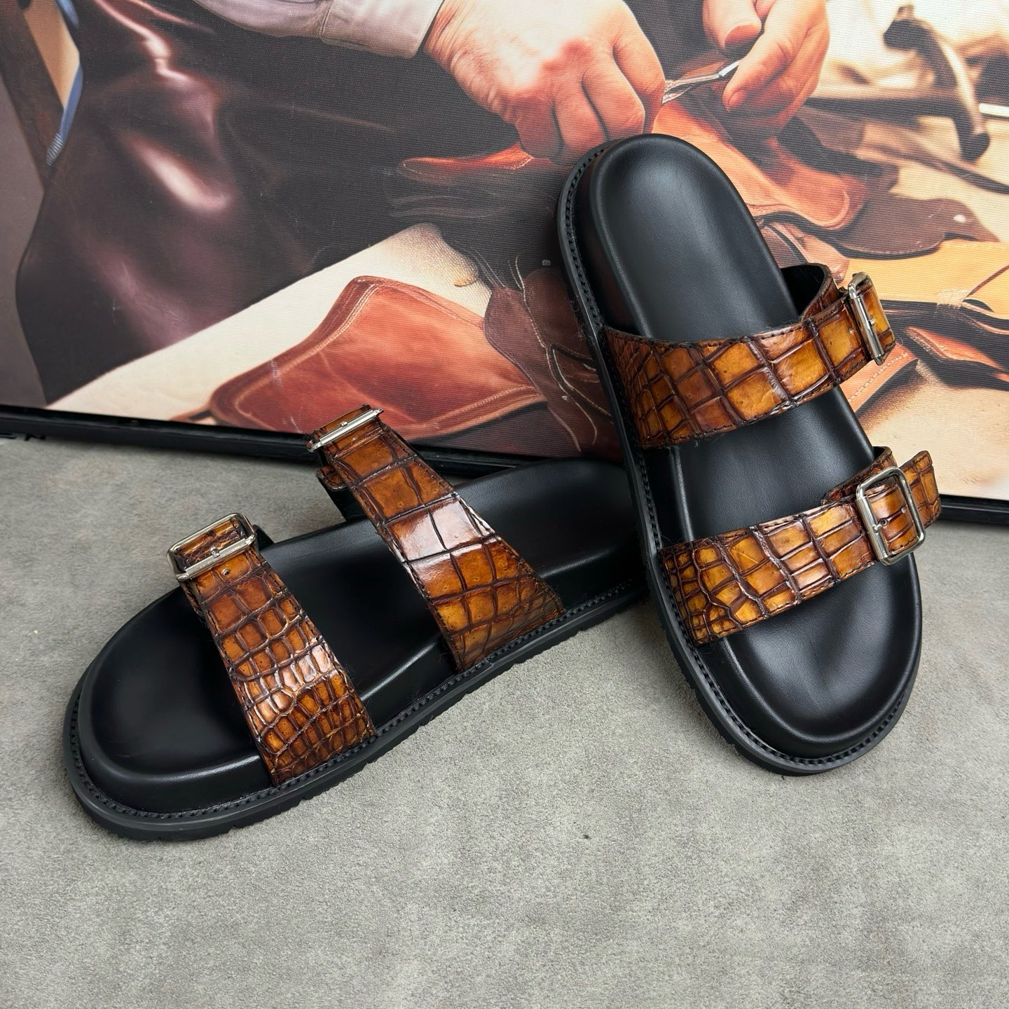 Crocodile Leather Mules HCS013 image 7