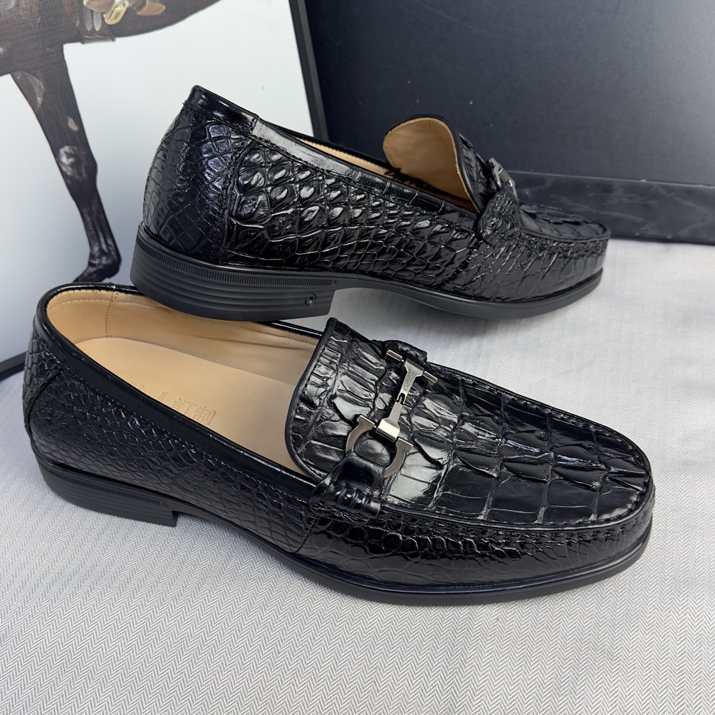 Crocodile Leather Soft Sole Rubber Sole Casual Shoes HCS014 photo 4