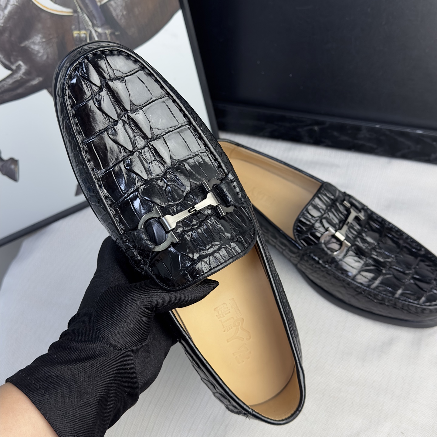 Crocodile Leather Soft Sole Rubber Sole Casual Shoes HCS014 photo 5