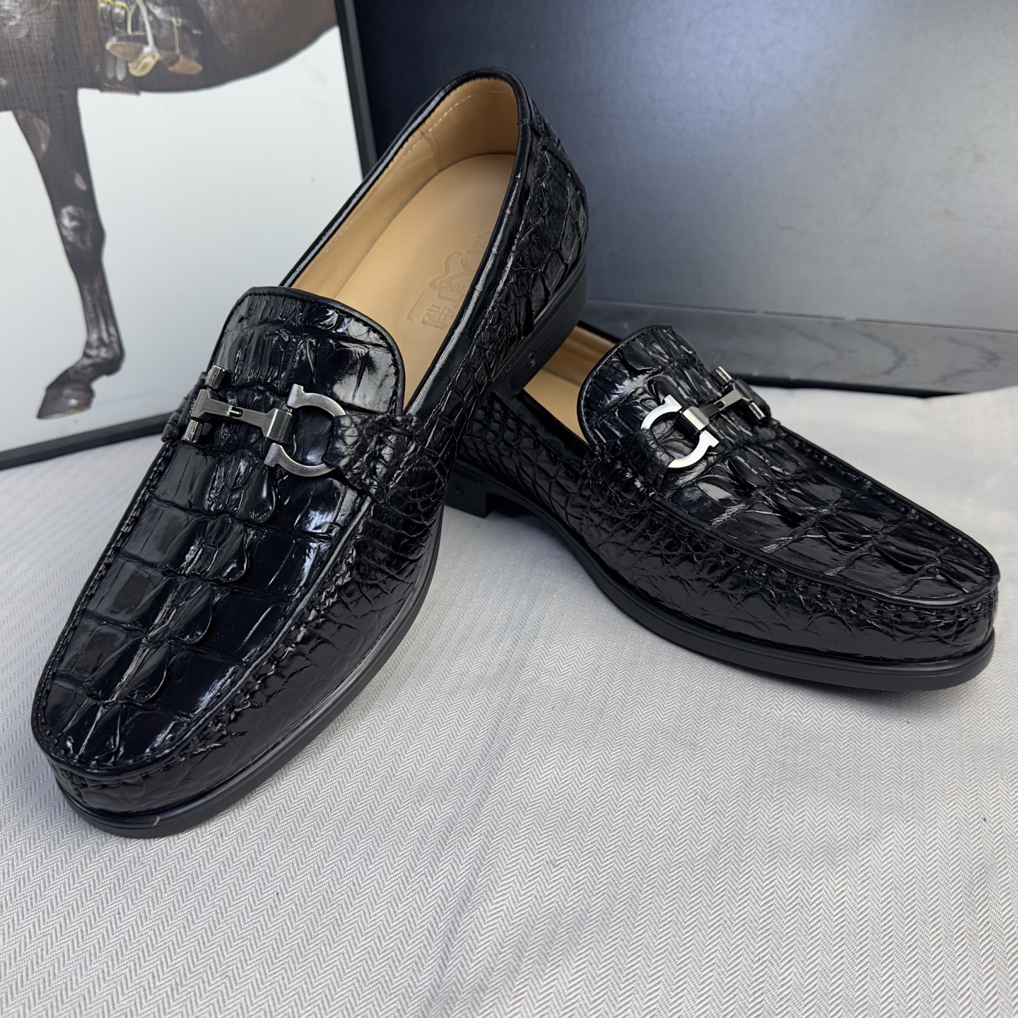 Crocodile Leather Soft Sole Rubber Sole Casual Shoes HCS014 photo 6