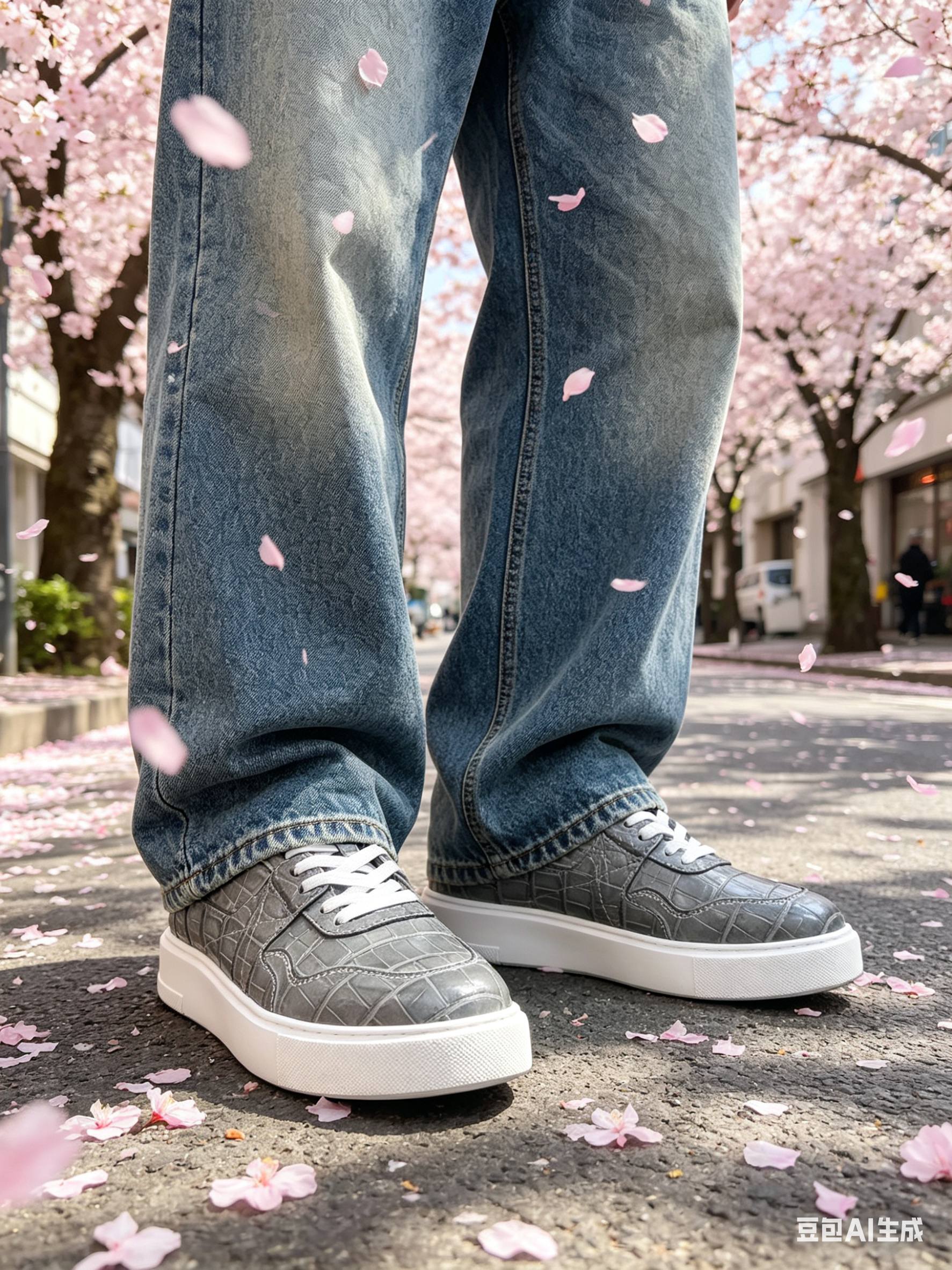 Crocodile Leather Breathable Low-Top Sneakers F010