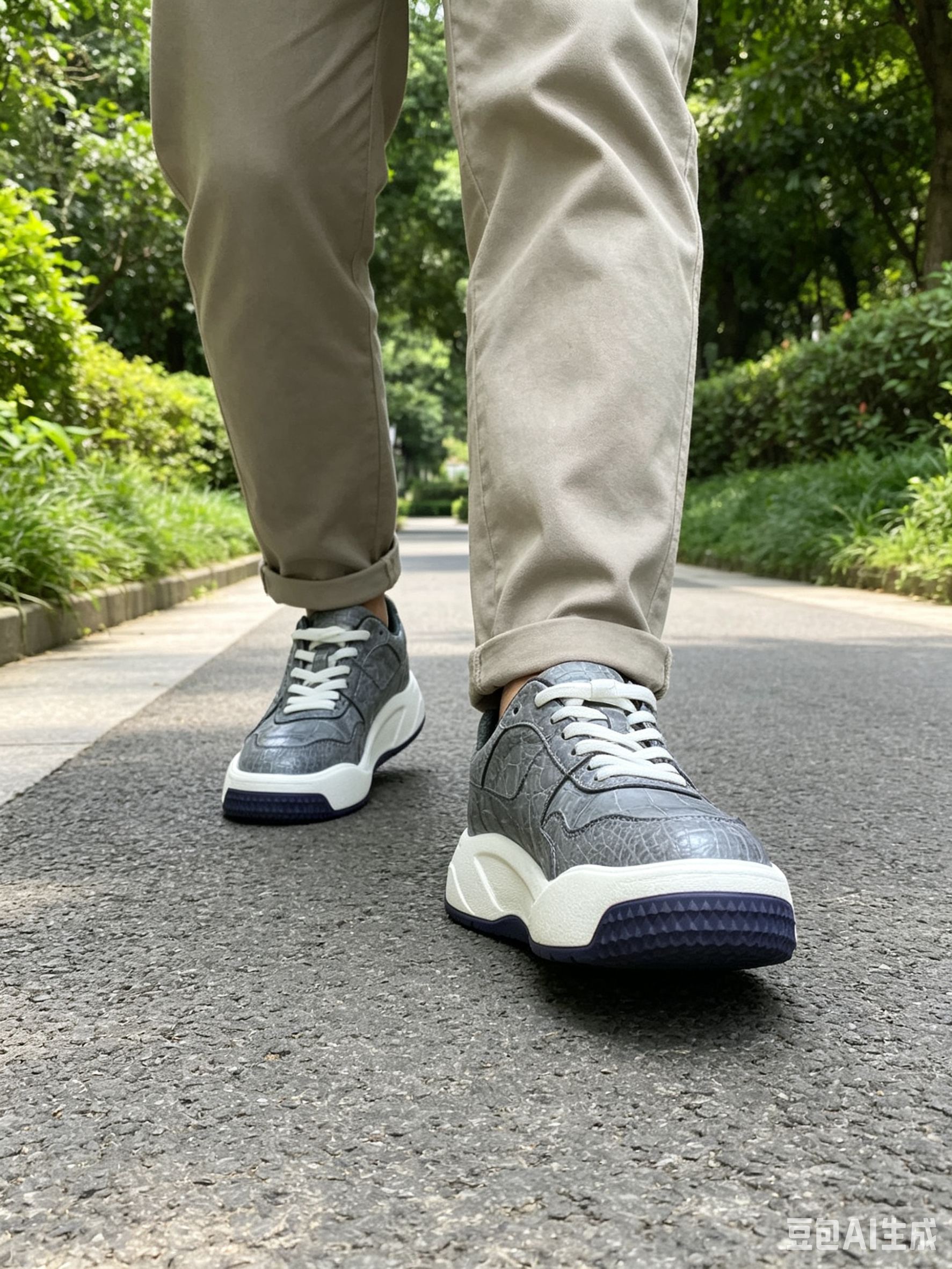 Crocodile Leather Hand-Finished Low-Top Sneakers F013