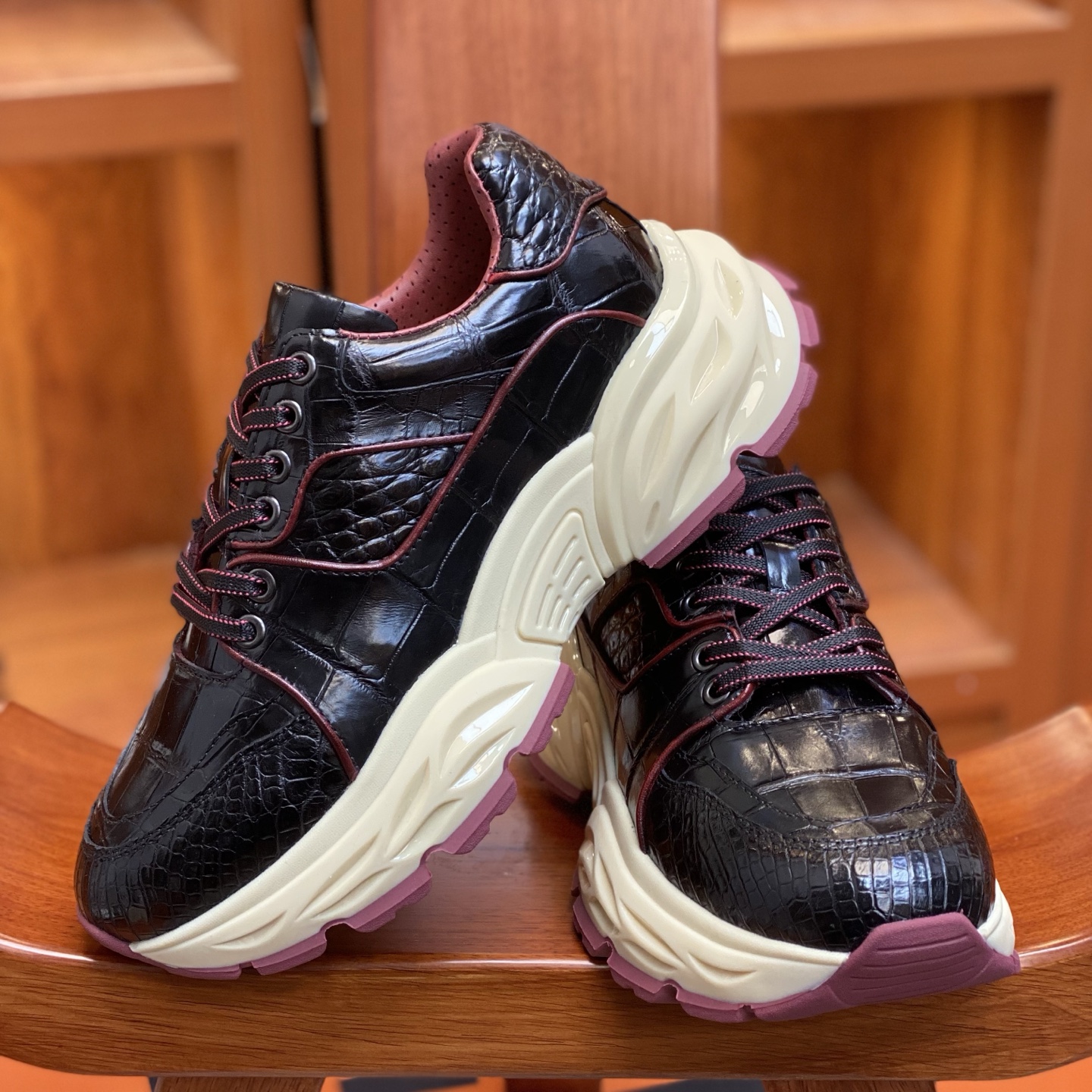 Crocodile Leather Water-Dyed EVA Sole Sport Casual Sport Casual Shoes F045 photo 5