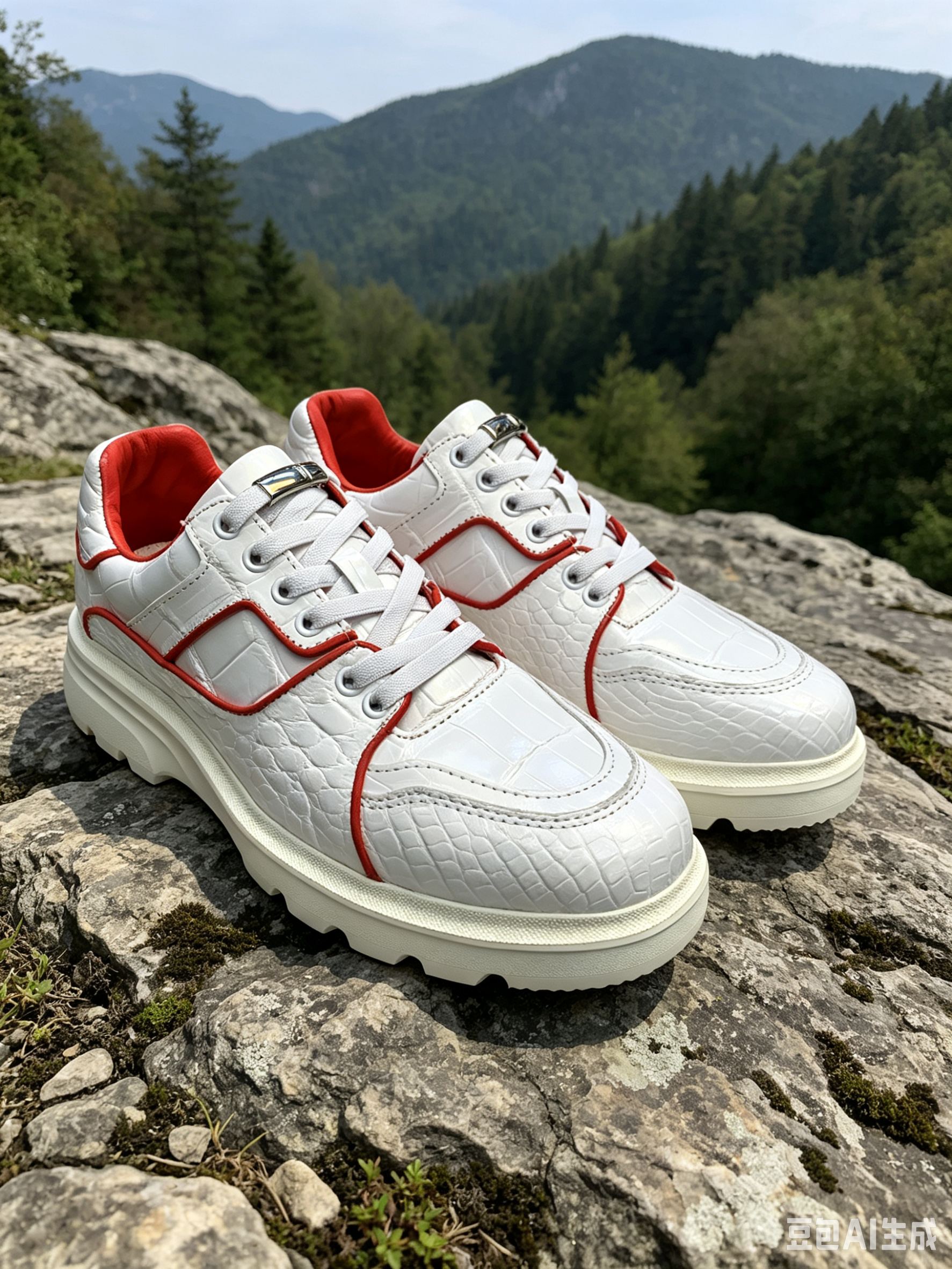 Crocodile Leather Men's White Custom Casual Shoes F051