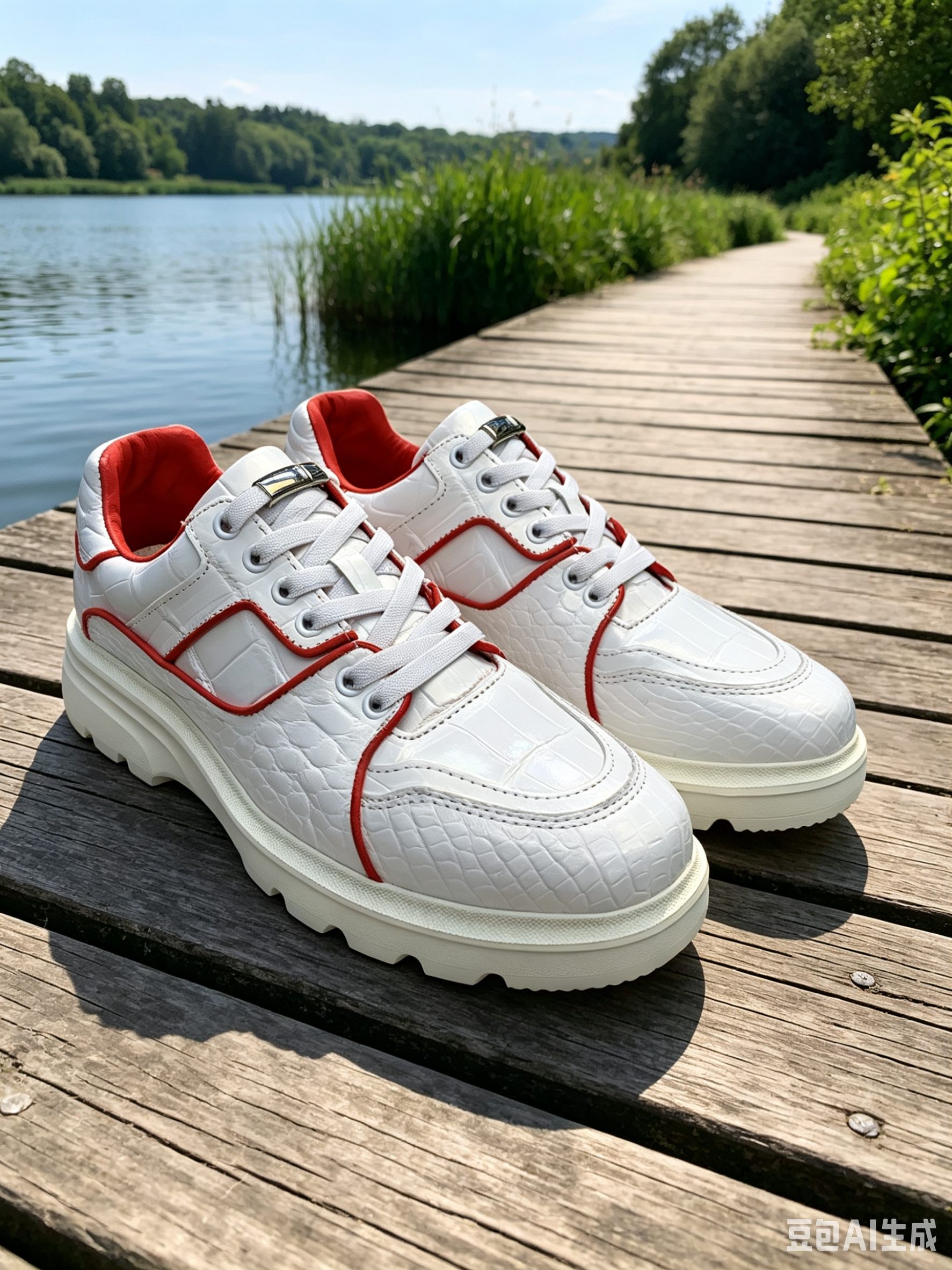Crocodile Leather Men's White Custom Casual Shoes F051 photo 6