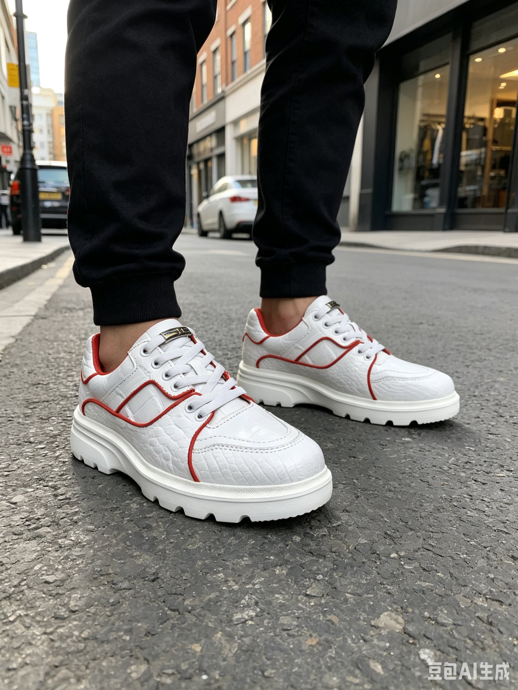 Crocodile Leather Men's White Custom Casual Shoes F051 photo 8