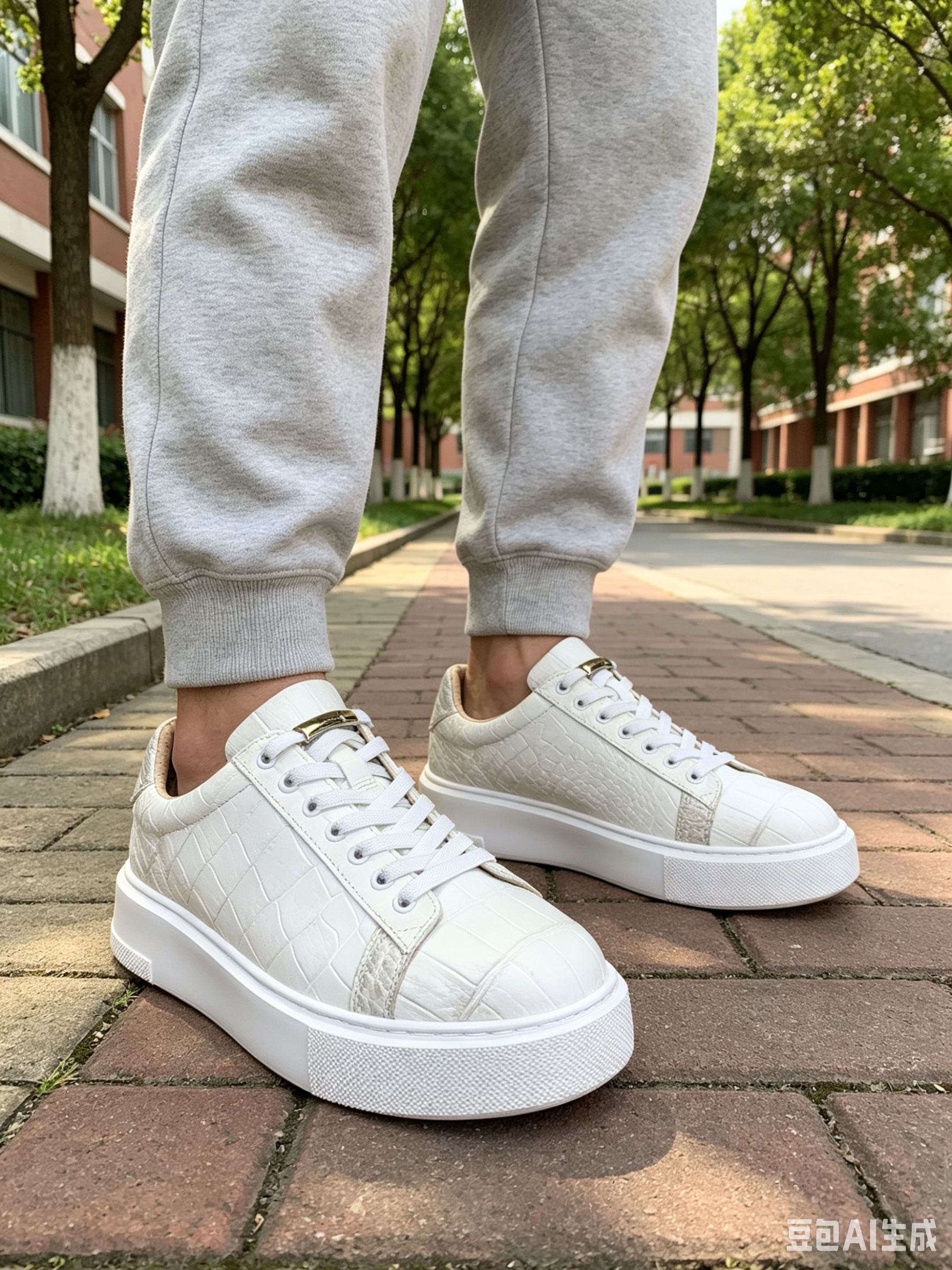 Crocodile Leather Himalayan XL Sole Low-Top Sneakers F052 photo 12