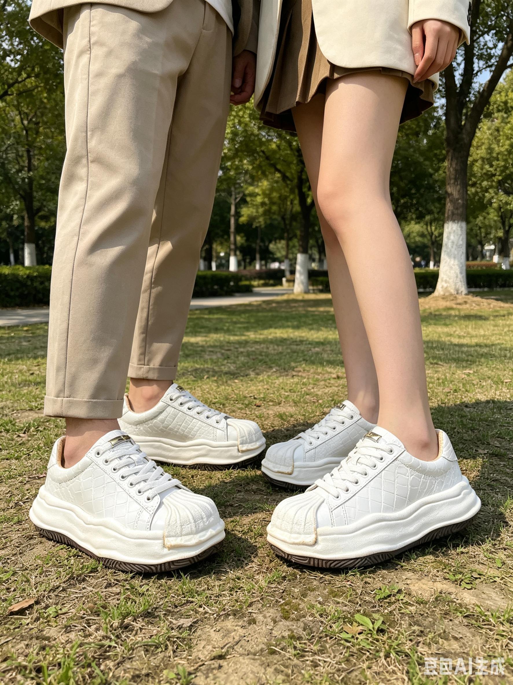 Crocodile Leather White Molded Casual Shoes F056