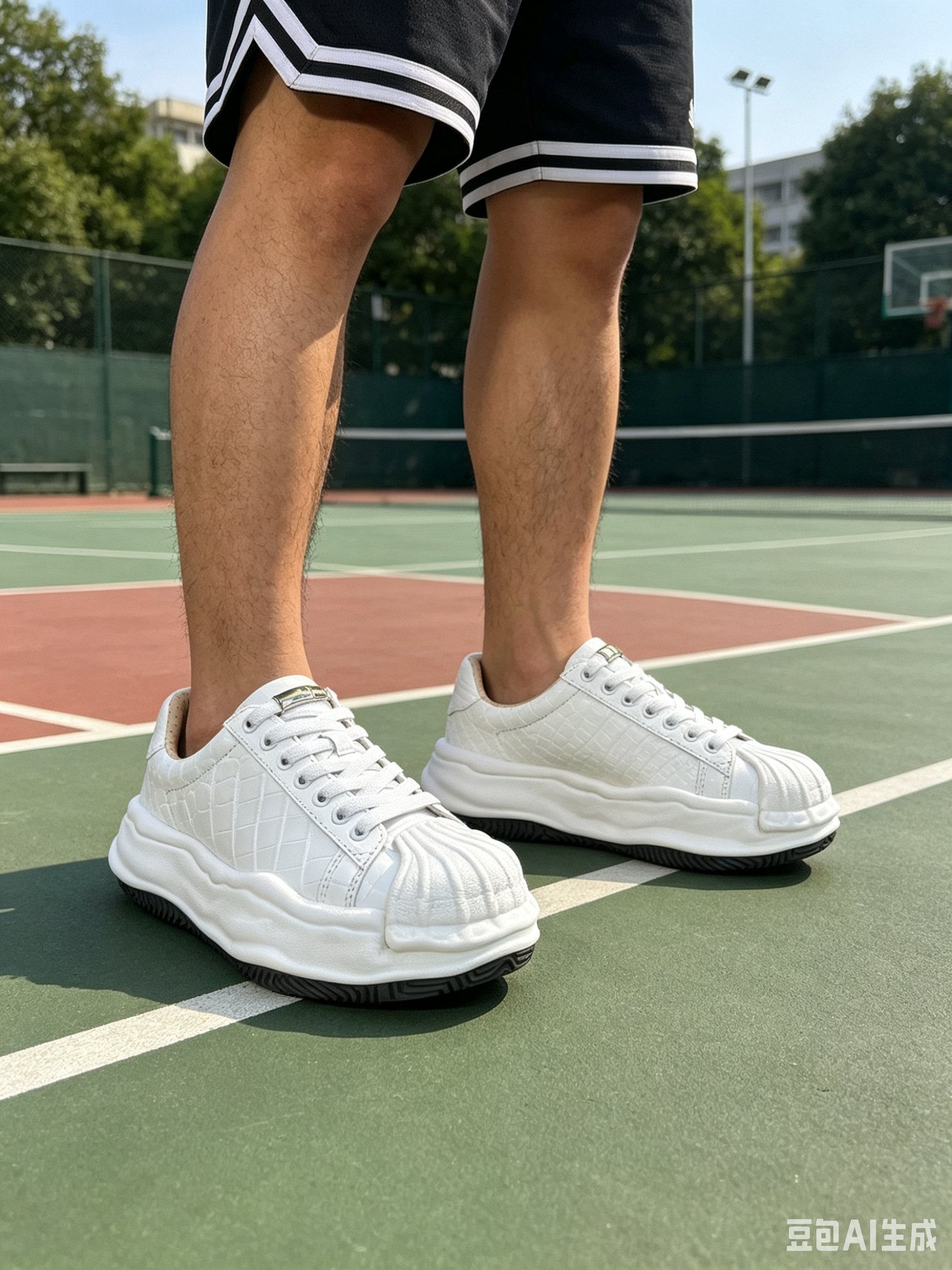 Crocodile Leather White Molded Casual Shoes F056 photo 8