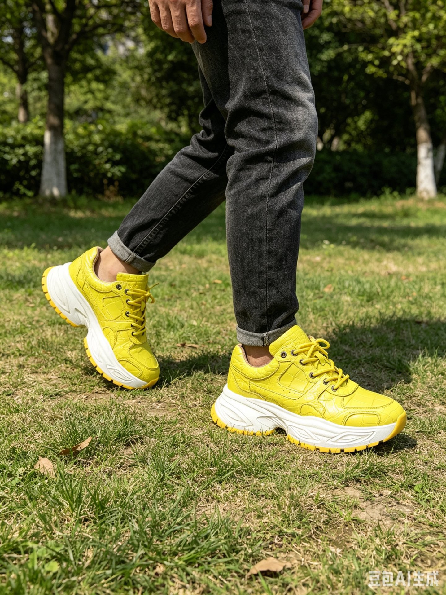 Crocodile Leather Full-Skin Chunky Sneakers F060 photo 5