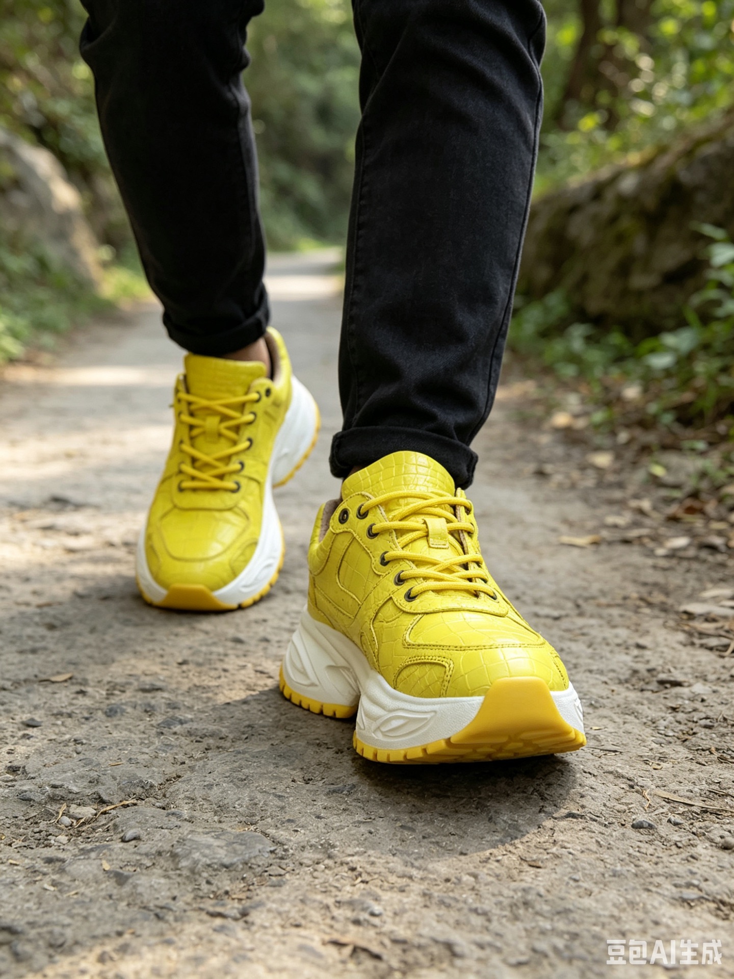 Crocodile Leather Full-Skin Chunky Sneakers F060 photo 6