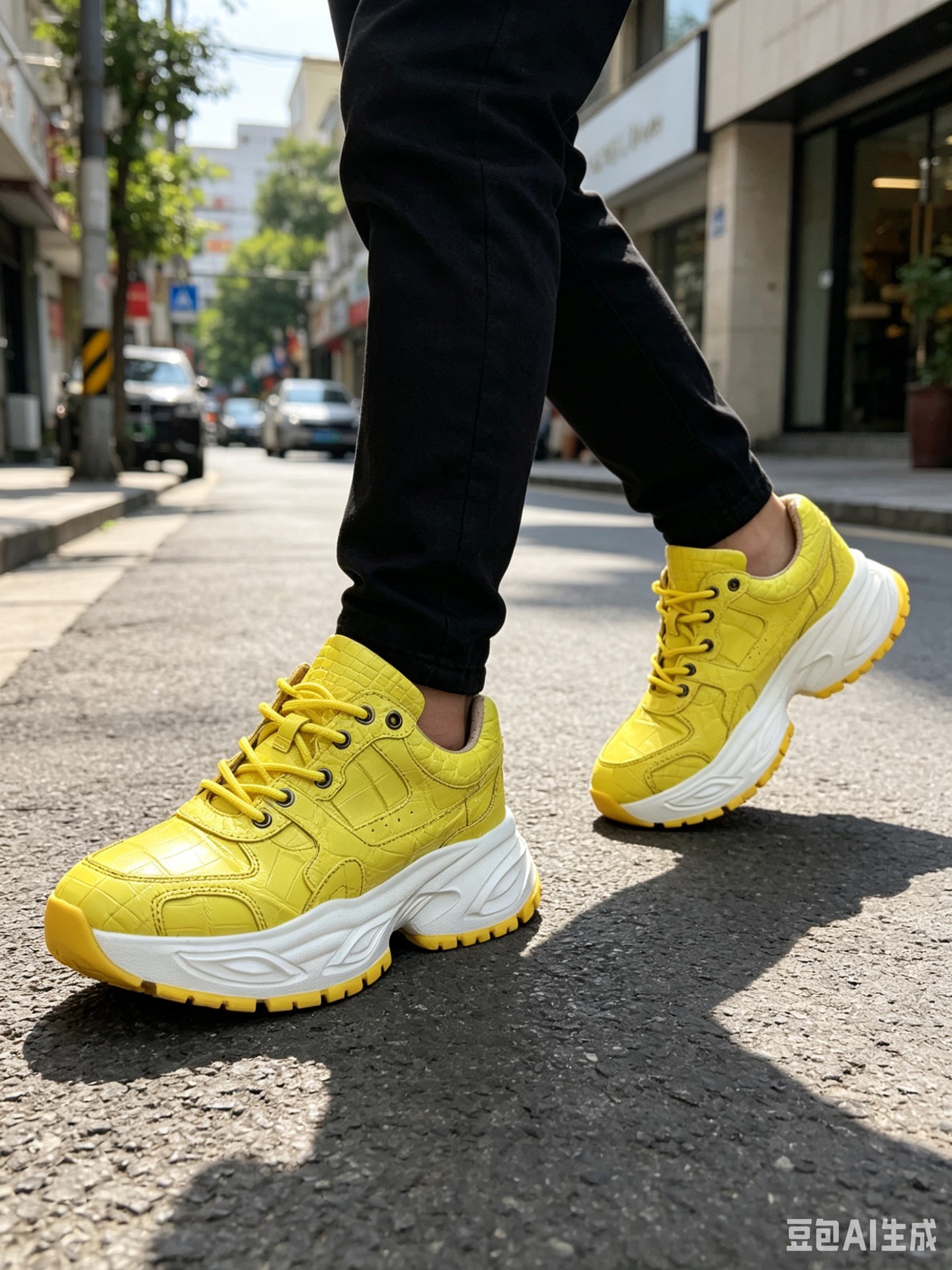 Crocodile Leather Full-Skin Chunky Sneakers F060 photo 7