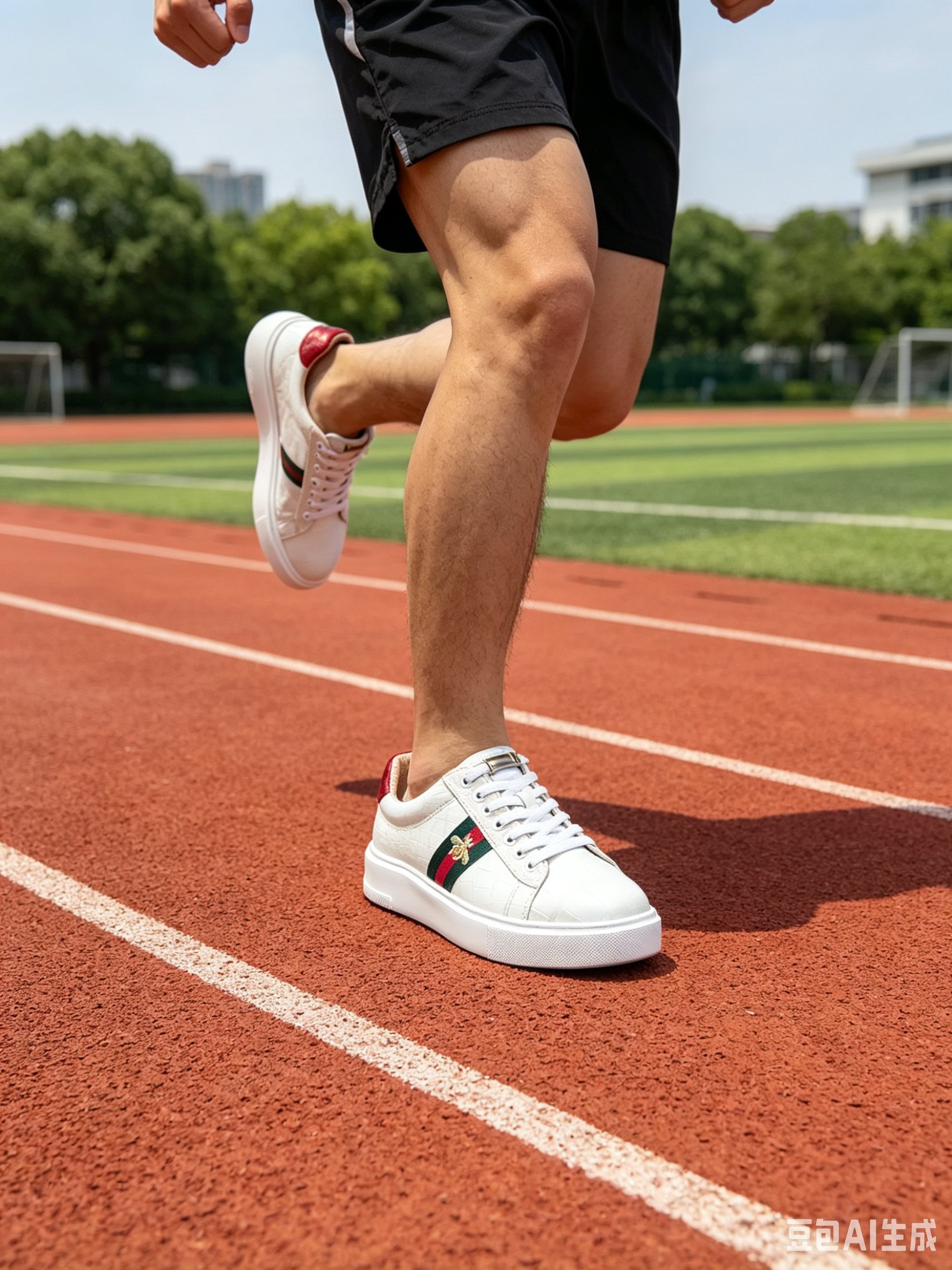 Crocodile Leather Himalayan Bee Detail Low-Top Sneakers F061 photo 4