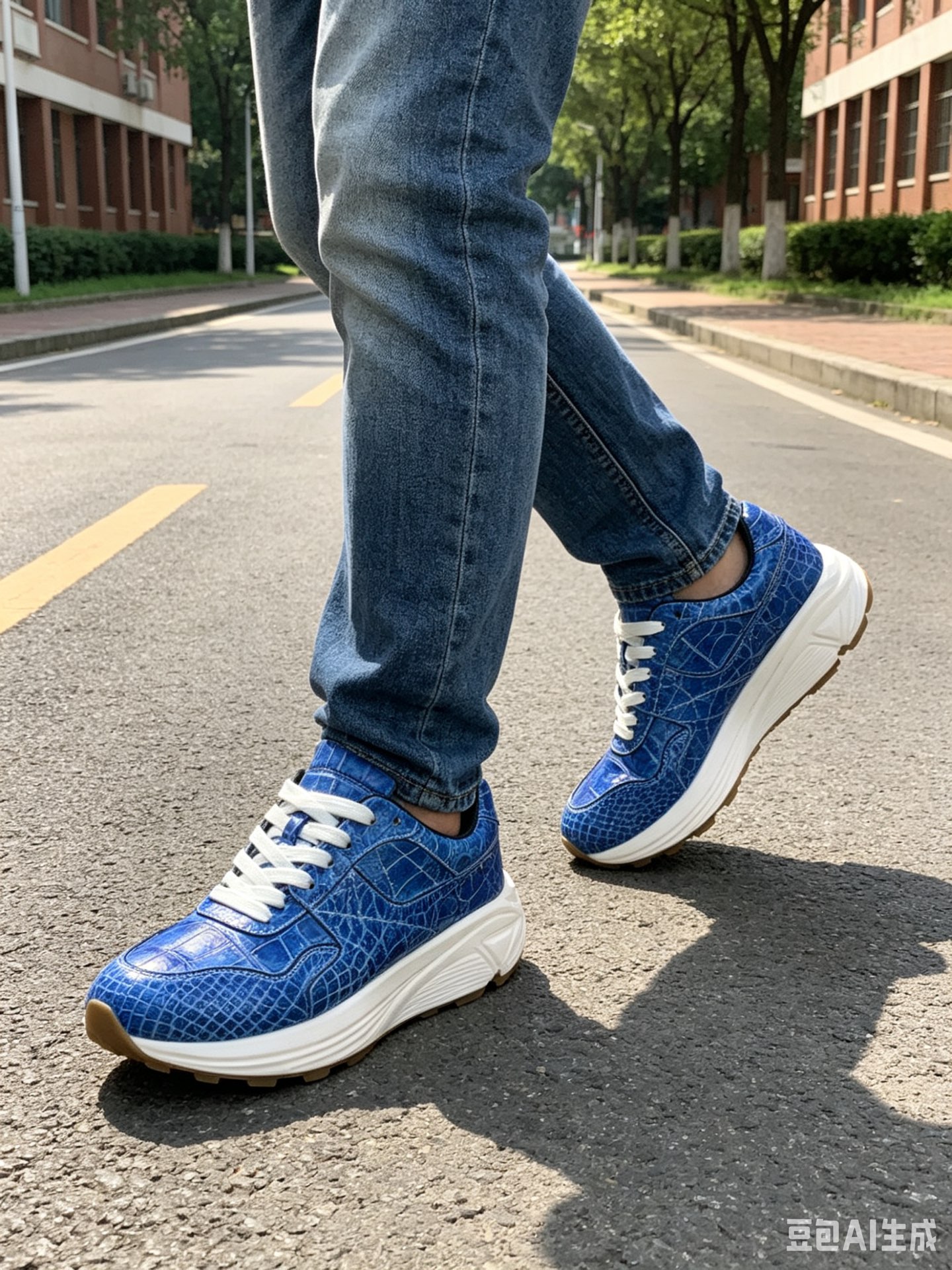 Crocodile Leather Hand-Finished Casual Shoes F065