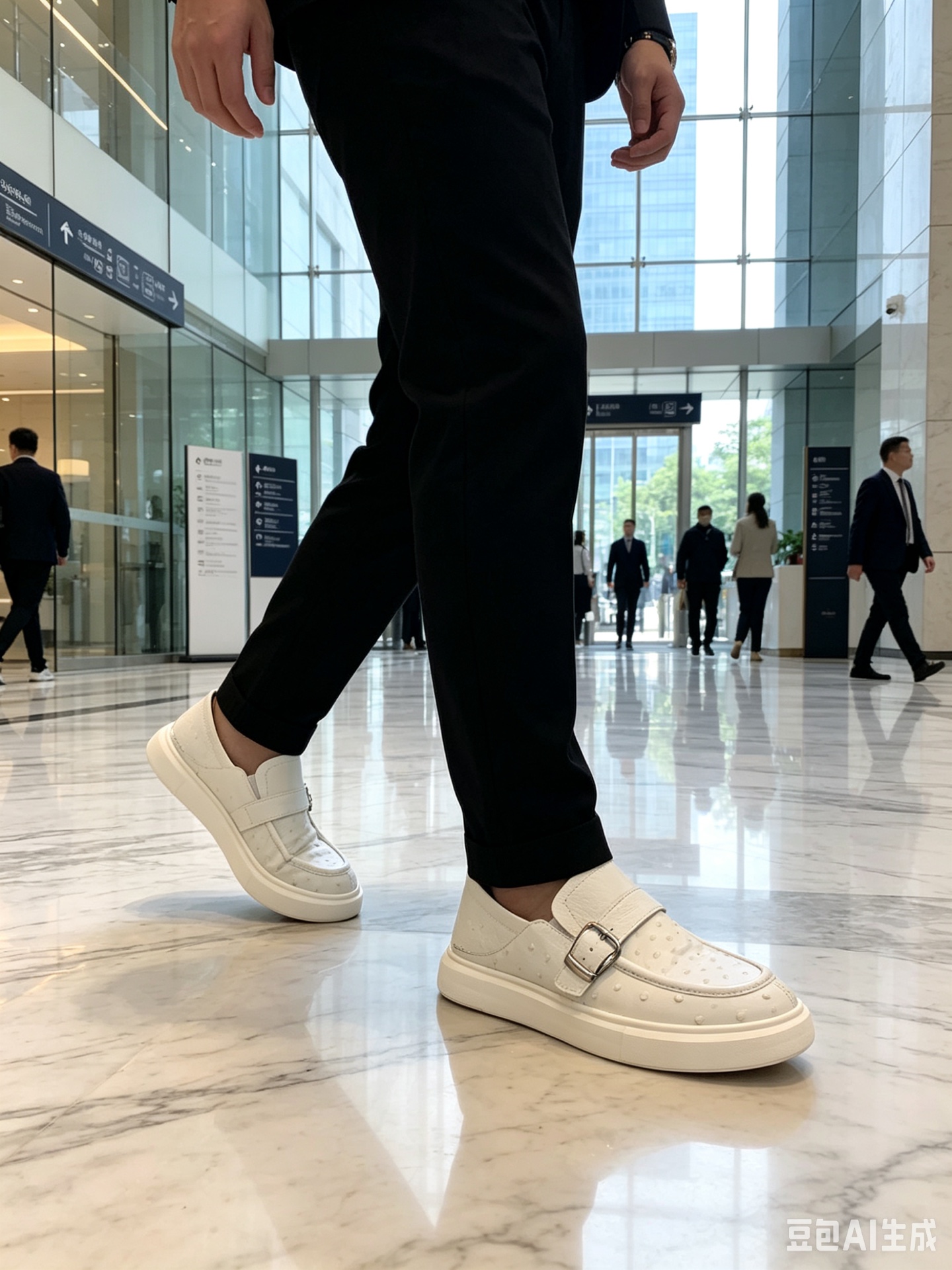 Custom Leather Convertible Heel Slip-On Sneakers F070 photo 4